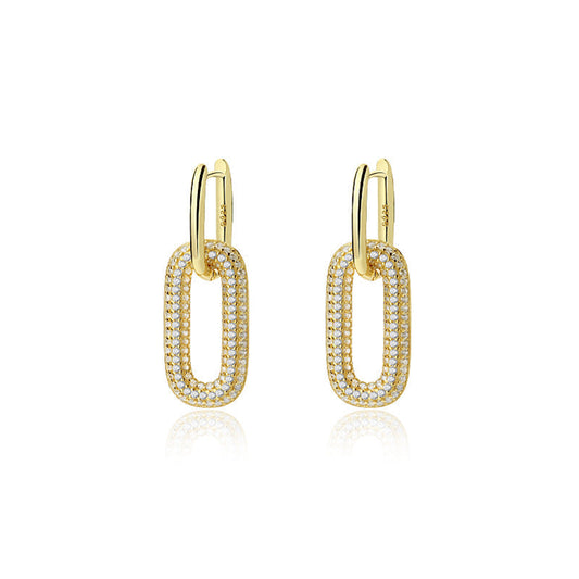 Oval Hollow Leverback Dangling Earrings Kiaan Jewels