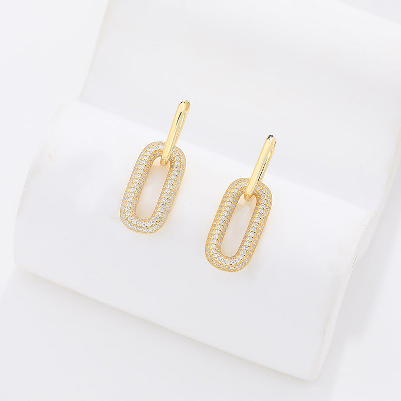 Oval Hollow Leverback Dangling Earrings Kiaan Jewels