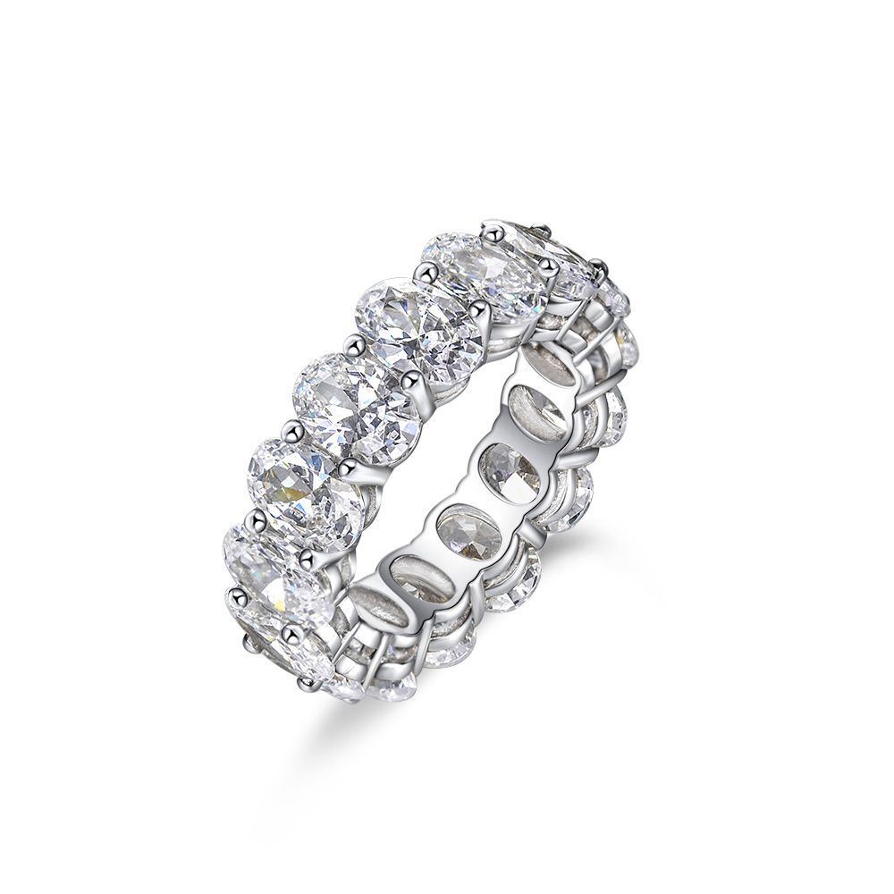 Oval Micro CZ Sterling Silver Ring Kiaan Jewels