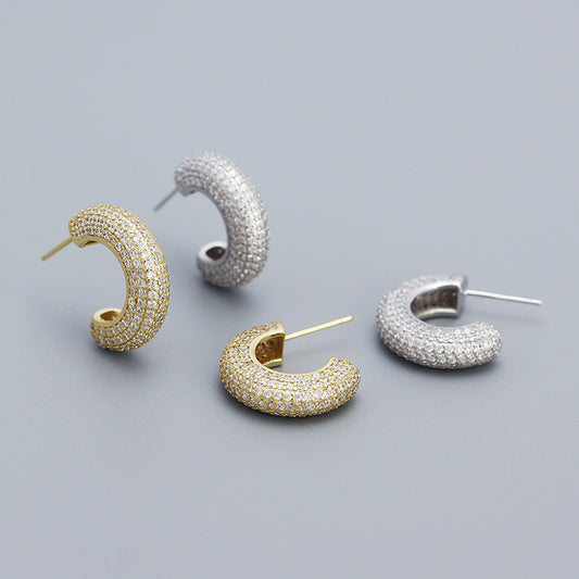 Studded Hoop Earrings Kiaan Jewels